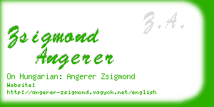 zsigmond angerer business card